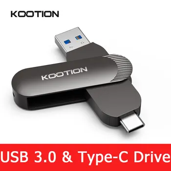 KOOTION U216 USB 3.0 TİP C USB flash sürücü OTG Kalem Sürücü 128 GB 64 GB 32 GB USB Sopa 2 in 1 Yüksek Hızlı Pendrive Android Telefon için