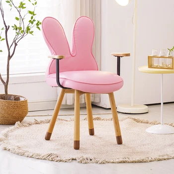 Tasarımcı Ahşap yemek sandalyeleri Pembe Kol Dayama Sevimli Relax Dirsek Desteği Sandalyeler Salon Yemek Odası Silla Plegable iç mekan mobilyası