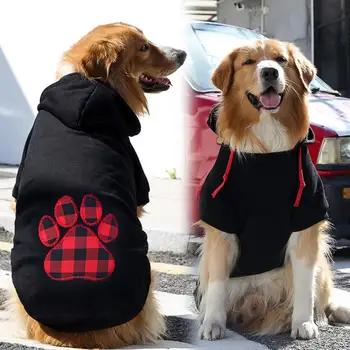 Köpek Hoodies Ekose Aşk Kalp Desen Sıcak Moda Kazak Pet Kazak Kış İki ayaklı Giysileri Küçük Orta Büyük Köpekler İçin
