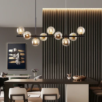 Iskandinav LED avize yemek odası mutfak oturma Odası yatak Odası avize lamba Modern cam küre G9 Tasarım asılı ışık