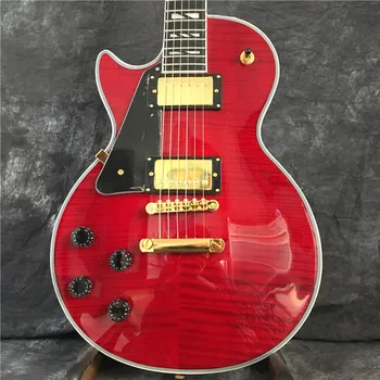 Yeni sıcak kırmızı sol el elektro gitar, yüksek kaliteli gümüş patlama gitar, gerçek fotoğraf gösterileri tüm renkler olabilir