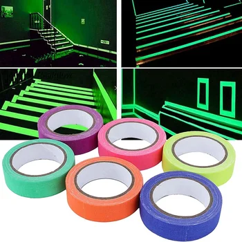 Kızdırma Bandı 6 Renk Floresan UV Blacklight Neon Renkli Bez Bant Parti Odası Süslemeleri için Kızdırma koyu renk bant, 0. 6x16. 5 feet