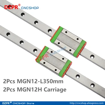 MGN12 350mm 2 Adet 13.78 in Minyatür Lineer Ray 2 Adet MGN12H Taşıma Bloğu için 3D Yazıcı CNC makinesi CNC Parçaları