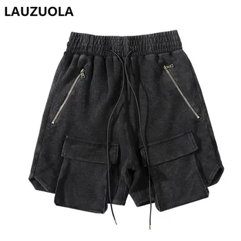 Yüksek Kaliteli Lüks Çok Cep Şort Erkekler 2023 Yeni Yaz Casual Vintage Yüksek Sokak Unisex Çift Moda Kısa Pantolon