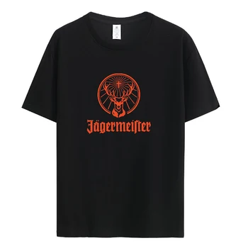 Erkekler veya kadınlar Jagermeister 200g penye pamuk Tshirt Grafik Baskı T-shirt O-Boyun Kısa Kollu Üstleri Erkek gömlek Yaz Tees Erkek 