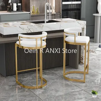 Mutfak Yatak Odası Kol yemek sandalyeleri İskandinav Salon Altın Lüks Tasarım Yemek Bar Sandalyeleri Metal Yüksek Modern Stuhl Ev Mobilyaları WK