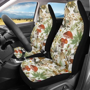 INSTANTARTS Vintage Mantar Orman Botanik Desen 2 Set araç koltuğu Kapakları kaymaz Ön ve Arka Araba koltuk minderi Hediye
