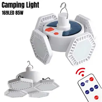 Güneş açık katlanır ışık taşınabilir USB şarj edilebilir led lamba ampul arama ışıkları kamp Torch acil durum lambası elektrik kesintileri için