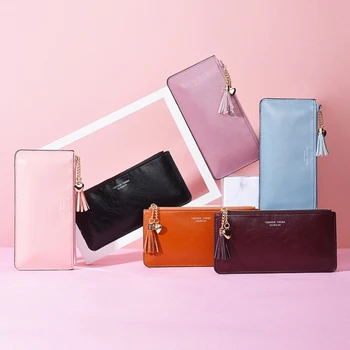 2020 Yeni Ultra hafif Ve Ultra ince Kadınlar uzun cüzdan Çok Fonksiyonlu Cep Telefonu Çantası kart çantası PU Deri Moda Rahat Bayan