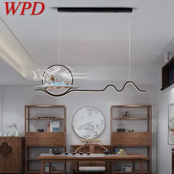 WPD yaratıcı çin tarzı kolye lamba LED 3 renk Modern tavan avize ışık ev yemek odası çalışma dekor