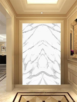 Özel duvar kağıdı 3d atmosfer moda caz beyaz mermer dubleks bina sundurma arka plan duvar koridor koridor duvar resimleri готообои