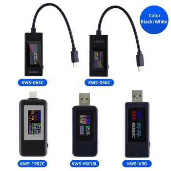 YENİ 10 in 1 DC Tip-C USB Test Cihazı Akım 4-30V Gerilim Metre Zamanlama Ampermetre Dijital Monitör Kesme Güç Göstergesi Banka Şarj Cihazı