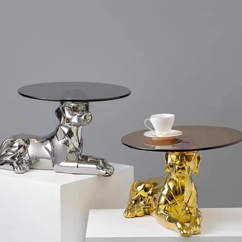 Moda Hayvan Sehpalar Lüks SERİN köpek çay masası Süsler Modern Ahtapot Sanat Masa Ev Dekorasyon Aksesuarları Heykel