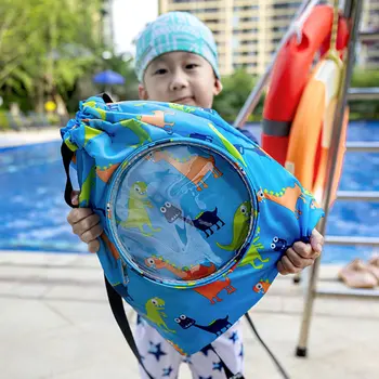 Karikatür Combo kuru ıslak yüzme saklama çantası su geçirmez plaj çantası çocuk yüzme ekipmanları sırt çantası su geçirmez kılıfı