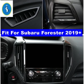 Dashboard Klima Çıkış Vent Dekorasyon Kapak Trim Subaru Forester 2019 - 2023 İçin Karbon Fiber İç Aksesuarları