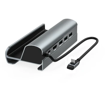 Buhar Güverte dok istasyonu TV Tabanı Standı Hub Tutucu Yerleştirme USB C RJ45 Ethernet HDMI Uyumlu USB3. 0 Tip-C Şarj Cihazı