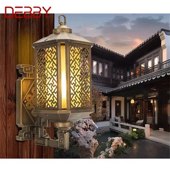 DEBBY klasik dış duvar ışıkları Retro bronz LED aplikleri lambası su geçirmez IP65 dekoratif ev sundurma Villa