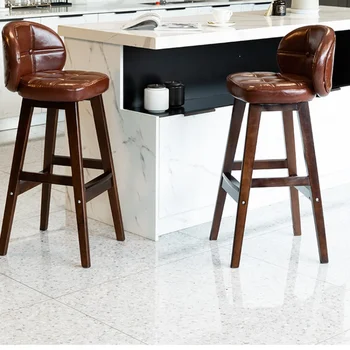 Minimalist Ahşap yemek sandalyeleri Modern Rahatlatıcı Lüks Ev yemek sandalyeleri Bar Yüksek Muebles De Cocina Ev Mobilyaları WZ50DC