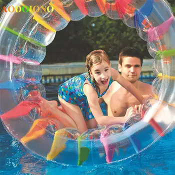 100 cm Dev Renkli şişme su çarkı Rulo Çocuklar yüzme havuzu Şamandıra Rulo Top Su Balonları Erkek ve Kız plaj oyuncakları