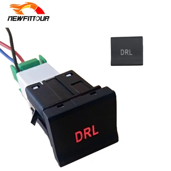 Kırmızı Floresan ışık anahtarı DRL Düğmesi Anahtarı İçin Tel ile polo 6C 2014 -2018 Araba Aksesuarları