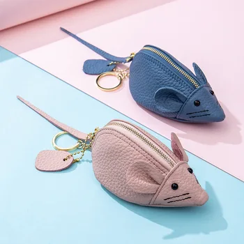Sevimli Hayvan bozuk para çantaları Cüzdan Bayanlar Ruj Çantası Moda Anahtar Kutu Cüzdan PU Deri Güzel Mini Fare Şekli Çanta el çantası
