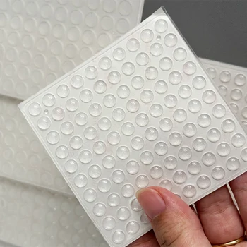 100 ADET Kendinden Yapıştırıcı Şeffaf yuvarlak Silikon kauçuk Paspas El Sanatları için Alt Çekmece Kapı Dolap Ev Gereçleri Anti-bump Mat