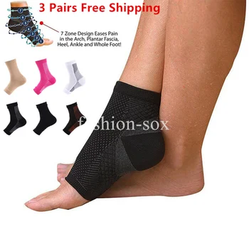3 Pairs varis çorabı spor çorapları Koşu Ayak Bileği Anti Yorgunluk Erkekler Kadınlar varis çorabı Nefes Alabilen Ayak Kol