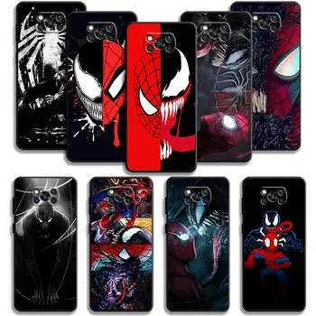 Marvel Örümcek Adam Venom Yüz Kapatma İçin Xiaomi POCO X3 NFC X4Pro X5 M3 için mi 12 13 11 10 10T 8 Note10 Lite 11Ultra 11T F1 Kılıfı