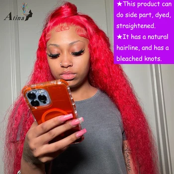 613 sırma ön peruk Kıvırcık Dantel ön peruk insan saçı Peruk 13x4 Kırmızı Sarışın Renkli Siyah Kadınlar İçin Brezilyalı Saç Ön Koparıp