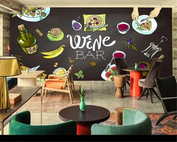 beibehang Özel boyut moda 3D üç boyutlu el-boyalı batı gıda gıda takım duvar arka plan duvar behang duvar kağıdı
