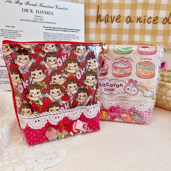 Japonya Anime Fujiya Peko Kız Kozmetik Çantaları Kawaii Karikatür Seyahat Taşınabilir Çanta Yıkama Torbaları makyaj kutusu Kozmetik Eşyalar