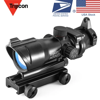 Trijicon firmasına ACOG 1X32 Red Dot Sight Tüfek Kapsamları Airsoft Gun Fit 20mm Ray Avcılık Optik Sight Tüfek Temizle Hunter Aralığı