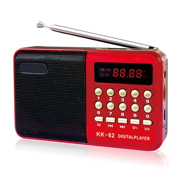 Mini Radyo Kaydedici ile Pil USB Şarj Edilebilir Dijital FM MP3 Çalar Hoparlör Cihazları Destekler TF Kart
