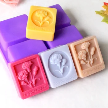 4 Kaviteler Karanfil Silikon Sabun Kalıp Çiçek Mum Reçine Alçı Kalıp Çikolata Buz Yapma Seti Ev Dekor anneler Günü Hediyeleri