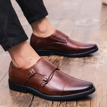 Erkek ayakkabısı Deri Oxford Elbise Ayakkabı Rahat beyefendi Şık Iş Resmi Ayakkabı Daireler 38~48 Zapatos Hombre # TLK003
