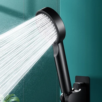 Duş Başlığı Su Tasarrufu Siyah 5 Modu Ayarlanabilir Yüksek Basınçlı sprey duş Memesi Değiştirme Duş Banyo Aksesuarları