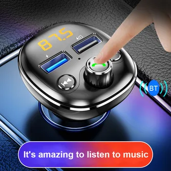 FM Verici MP3 Çalar Ses Alıcısı Bluetooth uyumlu 5.0 Çift USB 2.0 Arayüzü şarj adaptörü Oto Aksesuarları