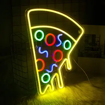 Pizza şekilli Neon Burcu USB Powered mutfak restoran dekor için, LED Neon ışık kısılabilir duvar sanatı yatak odası dekorasyon için