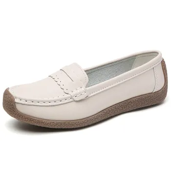 Ilkbahar Yaz Kadın Ayakkabı Yumuşak Deri Flats Ayakkabı Kadın Slip-On rahat ayakkabılar Moccasins Hafif Rahat Bayanlar Loafer'lar