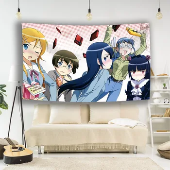 Sevimli Kız Dekorasyon duvar halısı Kawaii Anime Tarzı Üzgün Yatak Odası Ev Arka Plan