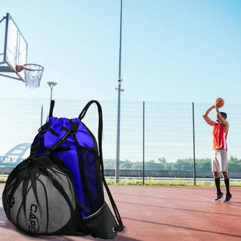 İpli Su Geçirmez Basketbol Sırt Çantası Su Geçirmez büzgülü sırt çantası ipli çanta İpli Çanta Spor Yoga İçin Örgü Net İle