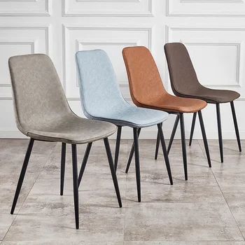 Iskandinav Deri Yemek Sandalyesi Rahatlatıcı Güzellik Modern Eğlence yemek sandalyesi Ev Mutfak Sillas Comedor Oturma Odası Mobilya