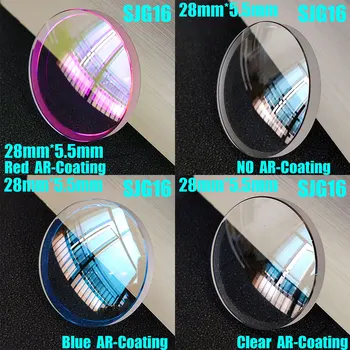 28mm x 5.5 mm X 3.3 mmskx013 SKX015 Safir Kristal Çift Kubbeli Mavi / Kırmızı / Şeffaf AR Kaplama saat camı Mod Parçaları Değiştirme