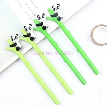 480 adet / grup Karikatür panda bambu Nötr kalem kırtasiye canetas malzeme escolar hediye ofis okul jel kalem Ödül malzemeleri