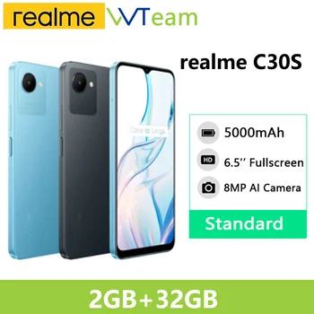 realme için C30s C30 s Smartphone 2GB 32GB Octa Çekirdek İşlemci 6.5 