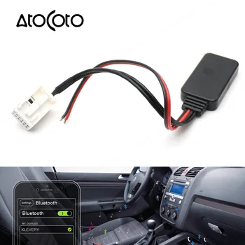 Araba Bluetooth Aux Alıcısı Kablosu Adaptörü VW MFD3 RCD RNS 210 310 315 510 Radyo Stereo Ses Girişi 12Pin Konektörü