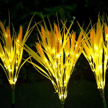 2 Adet Led Güneş Açık Buğday Kulak Lambası Su Geçirmez Bahçe Dekorasyon Avlu Simülasyon çim lambası Peri Noel Lambası