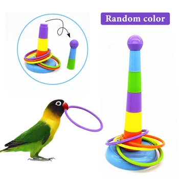 Ilginç Mini Demir Halka Oyuncaklar, Papağanlar için Uygun Entelektüel Gelişim Oyunları, Renkli Halka Kuş Aktivite Eğitim Oyuncaklar