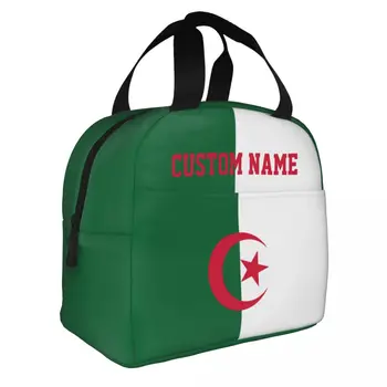 Özel Ad Cezayir Öğle yemeği soğutucu çanta Tote Çanta Yalıtımlı Termal yemek kabı Erkekler için Yeniden Kullanılabilir Erkek Genç Kız Piknik Seyahat Çalışması