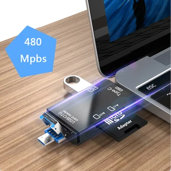 Kart okuyucu USB 2.0 SD Mikro SD TF Çok Akıllı Flash Sürücü Hafıza Kartı Macbook Samsung Huawei XiaoMi Dizüstü Telefon